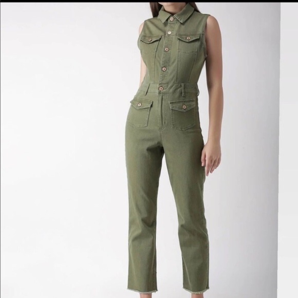 Forever 21 Green Utility Jumpsuit